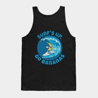 Funny Surf´s up, go bananas surfing on a great ocean wave Tank Top